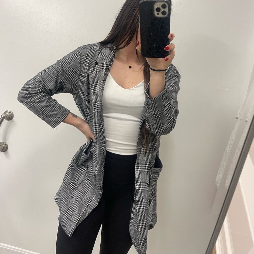 checkered blazer size large